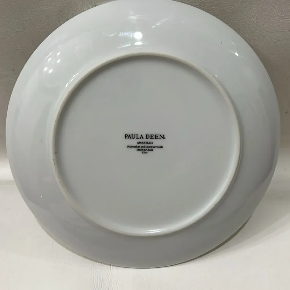 Paula Deen Amaryllis 4 piece plate set salad dessert appetizer spring summer